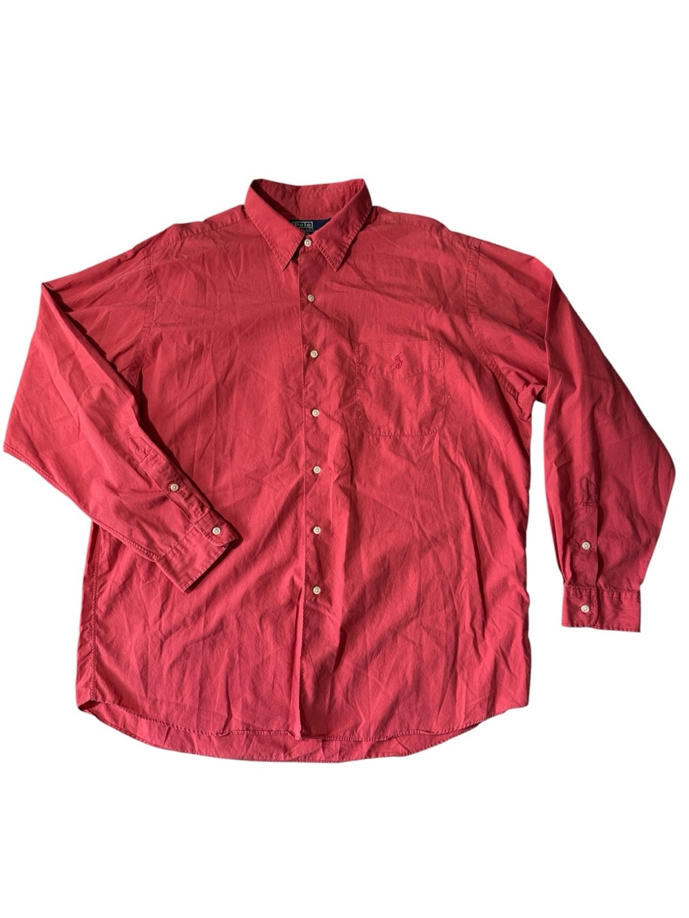 Polo Ralph Lauren mens XL pink Marlowe cotton button up casual shirt EUC